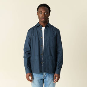 Surchemise manches longues bleu marine homme