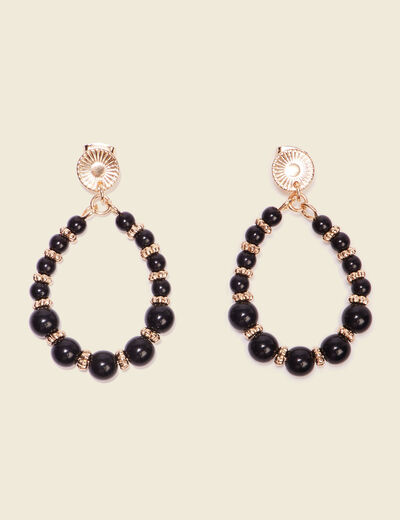 Boucles d'oreilles pendantes noir femme