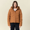 Doudoune à capuche marron clair femme