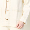 Blouson boutonné brodé denim blanc femme