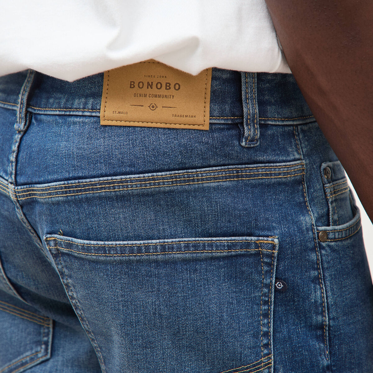 Jeans straight longueur 30 denim stone homme