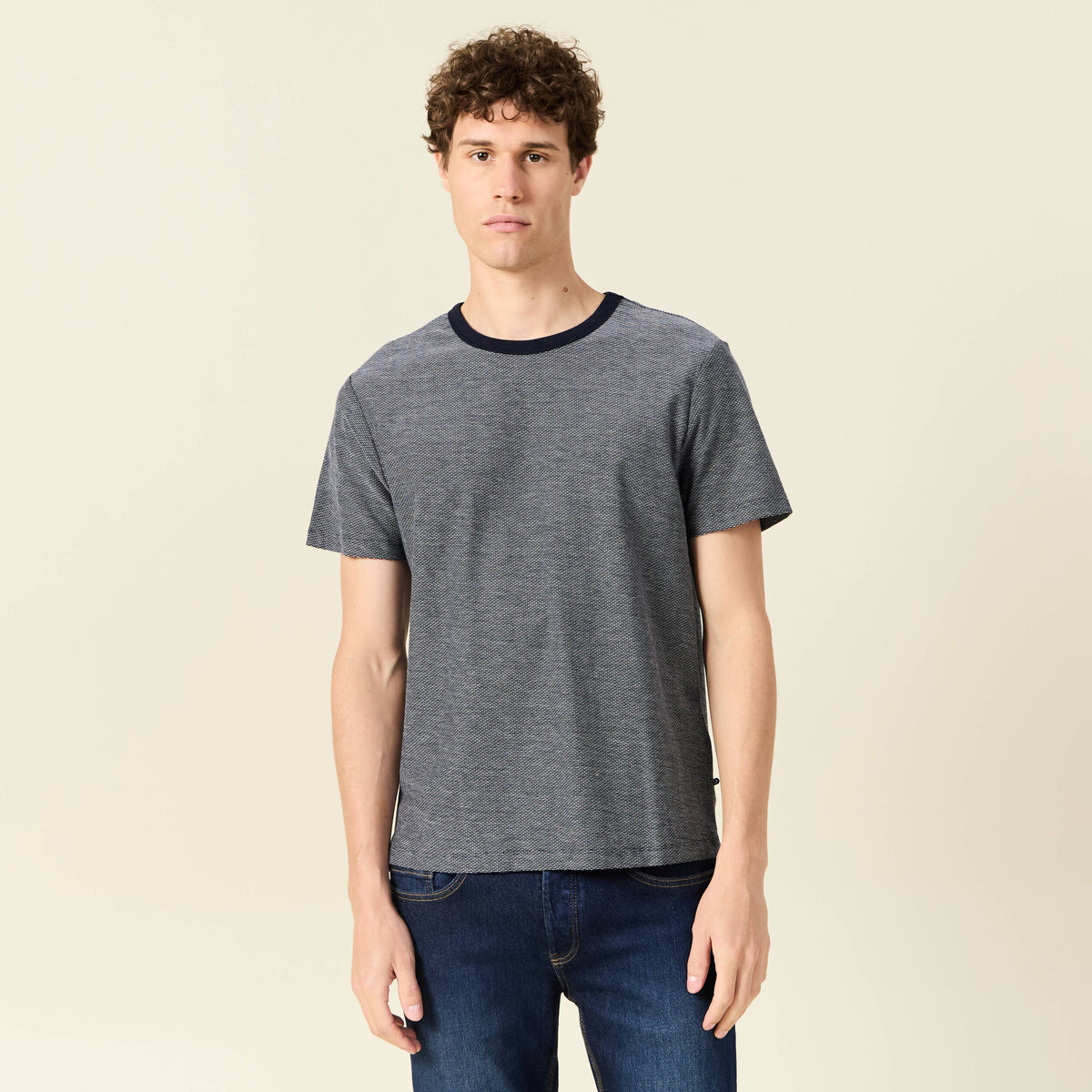 T-shirt manches courtes bleu marine homme