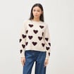 Pull manches longues bouclette col rond prune femme