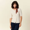 Gilet manches courtes creme femme