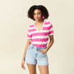 T-shirt manches courtes rose framboise femme