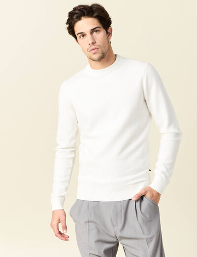 Pull manches longues ecru homme