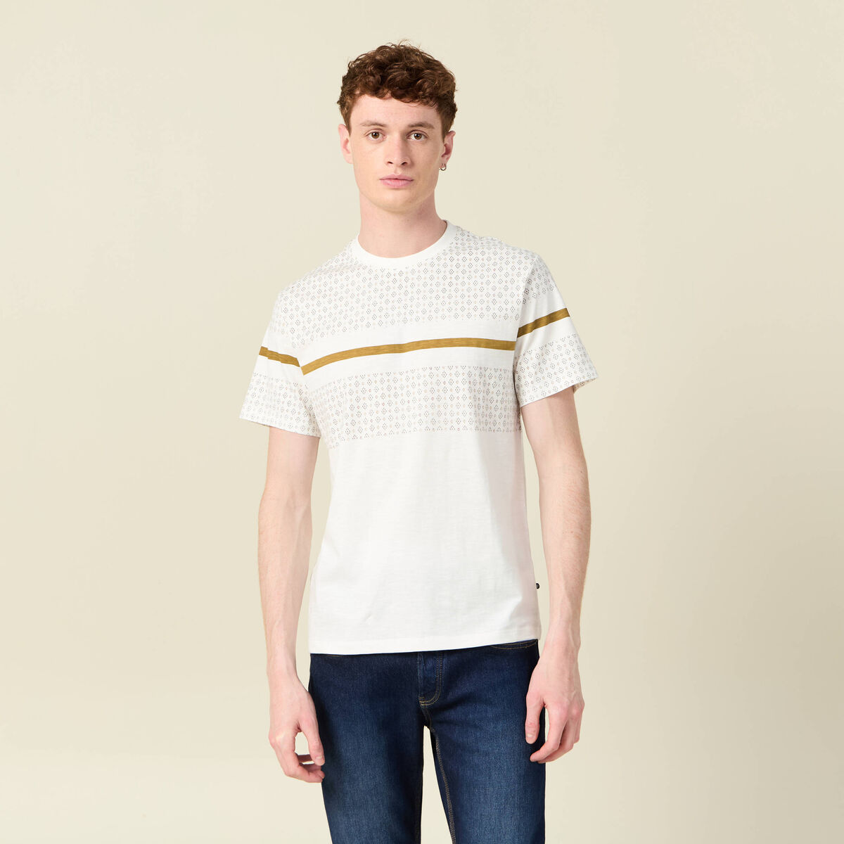 T-shirt éco-responsable ecru homme