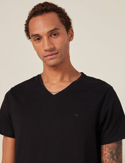 T-shirt col V homme Instinct noir homme