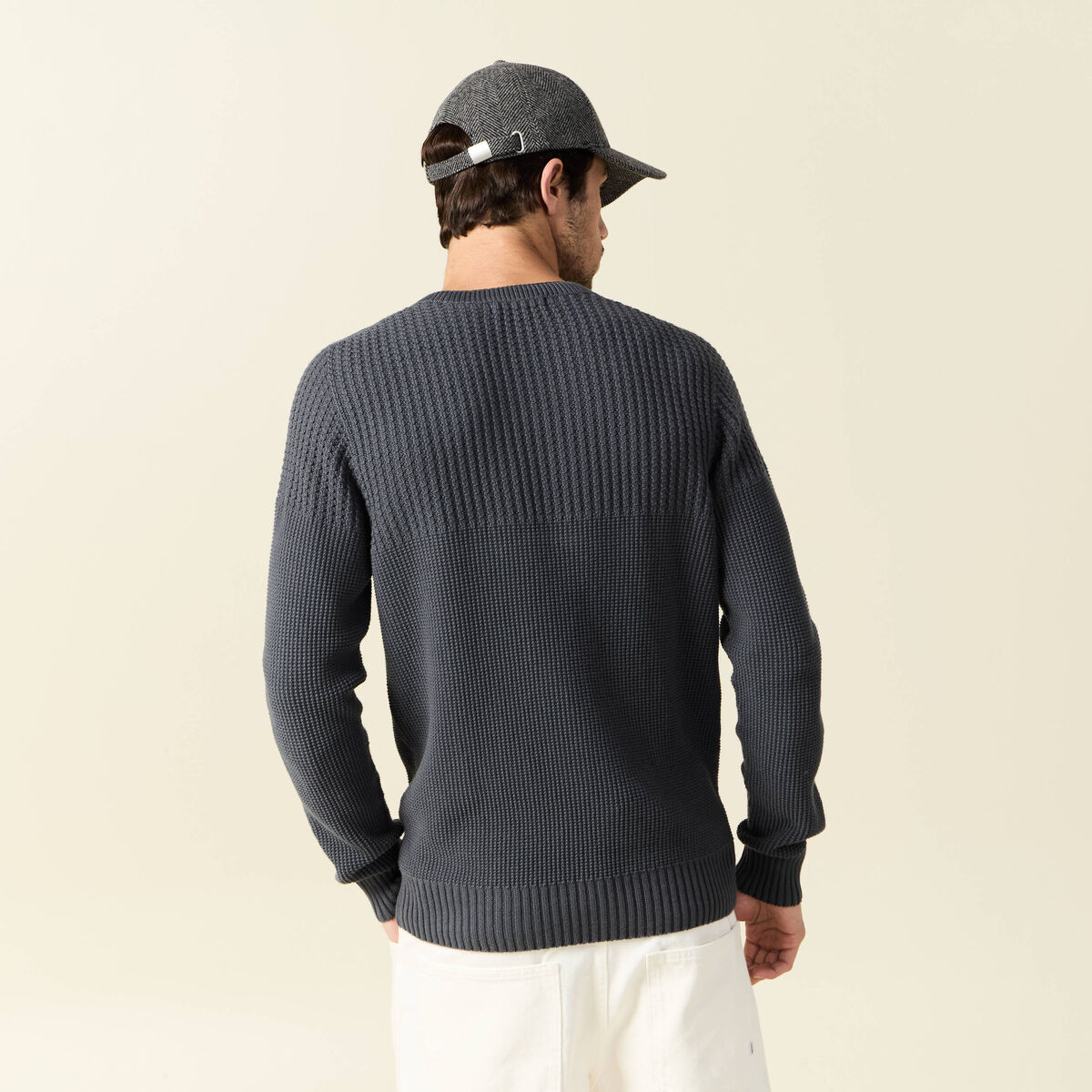 Pull manches longues fabriqué en France vert foncé homme