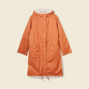 parka droite a capuche doublee orange fonce femme Parka droite à capuche doublée orange foncé femme