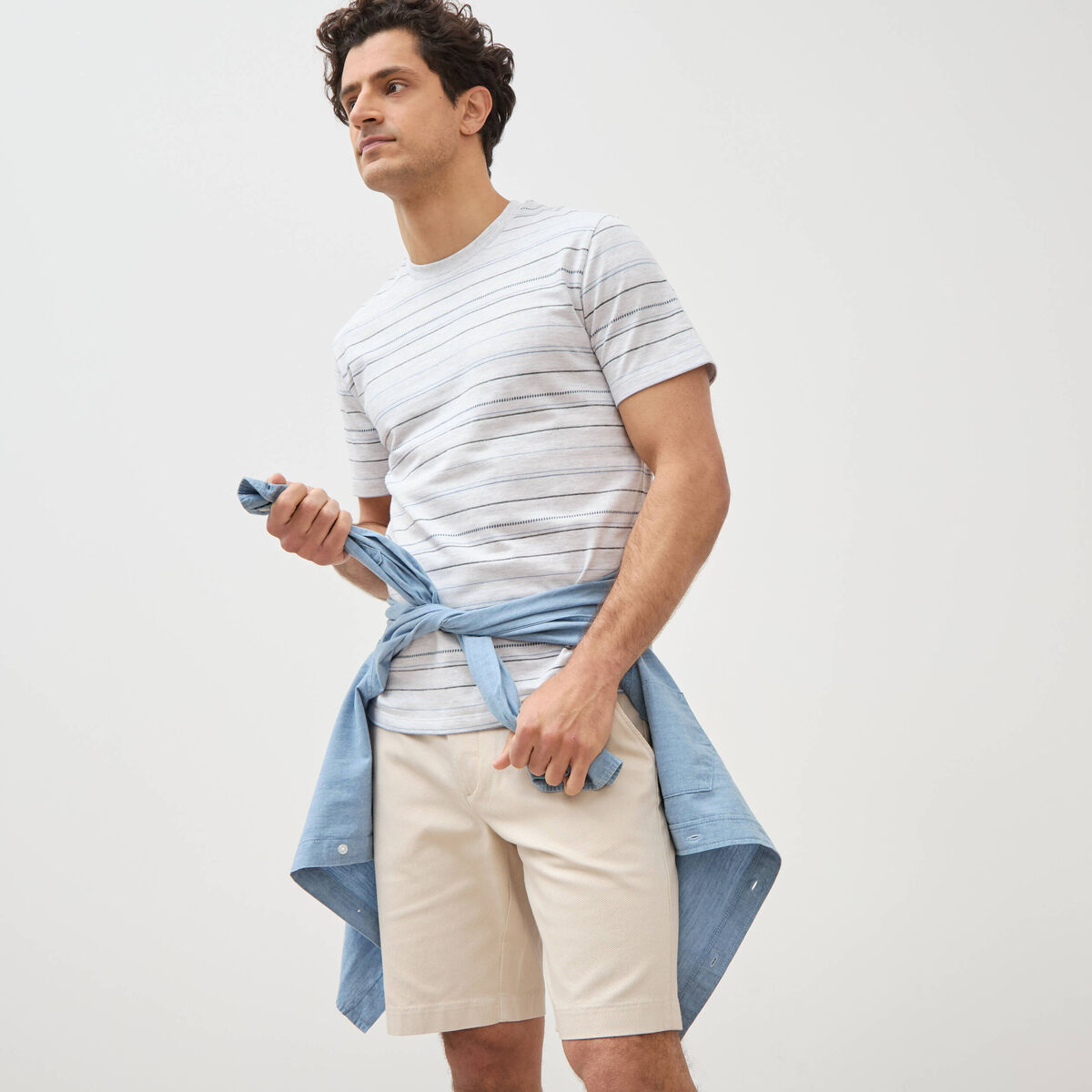 Bermuda gris clair homme