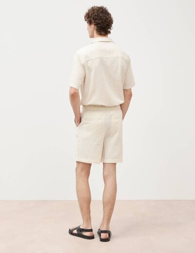 Bermuda coupe droite beige homme