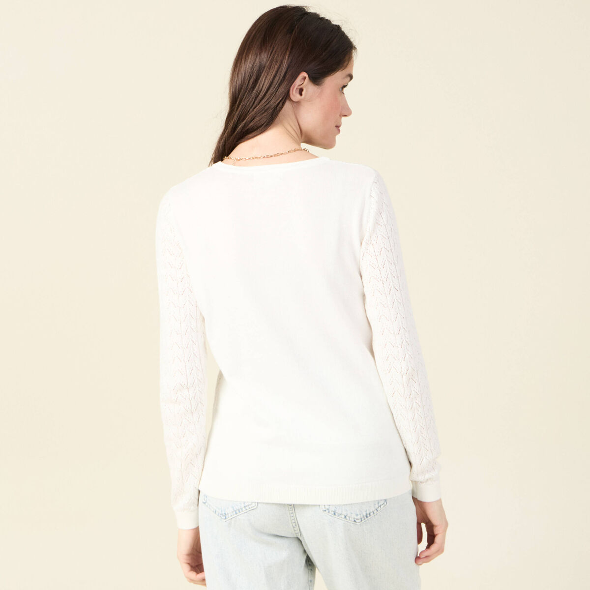 Gilet éco-responsable ecru femme