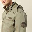 Blouson col montant &agrave; capuche vert kaki homme