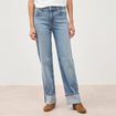 Jeans straight taille standard bleu femme