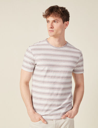T-shirt manches courtes marron cognac homme