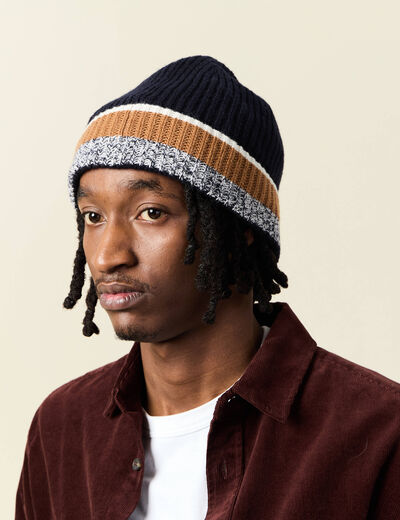Bonnet bleu marine homme