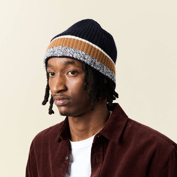 Bonnet bleu marine homme