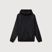 Blouson droit &agrave; capuche manches longues noir homme