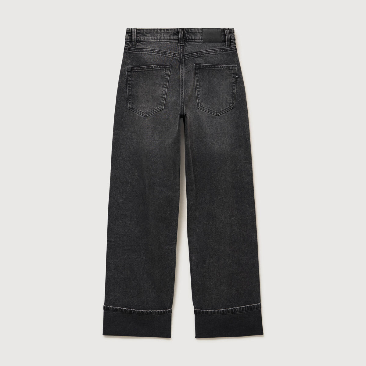 Jeans straight taille standard denim gris femme