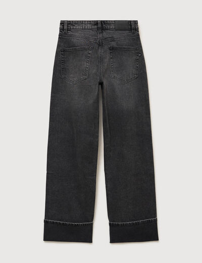 Jeans straight taille standard denim gris femme