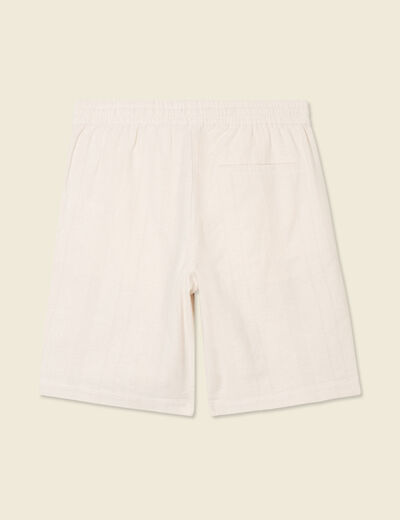 Bermuda droit à coulisse ecru homme