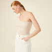 Pull asymétrique creme femme