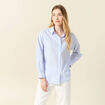 Chemise manches longues bleu pastel femme