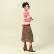 Pull manches longues col rond rouge femme