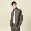 Blouson zipp&eacute; col teddy vert fonc&eacute; homme