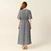 Robe longue trapèze bleu femme