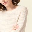 Pull manches longues sequins ecru femme