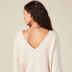 Pull manches longues creme femme