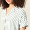Chemise manches 3/4 vert olive femme