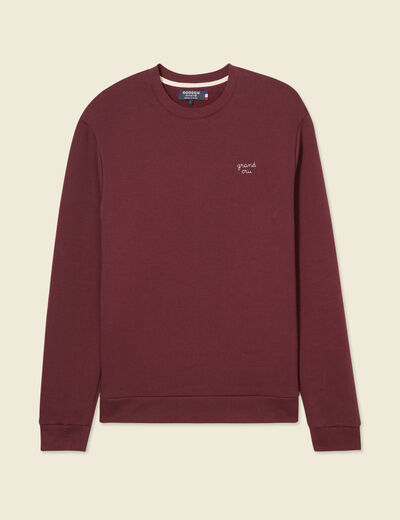 Sweat manches longues rouge foncé homme