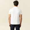 Polo cintr&eacute; manches courtes en coton ecru homme