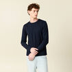 T-shirt en coton manches longues bleu marine homme