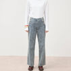 Pantalon large &agrave; pont taille haute denim used femme