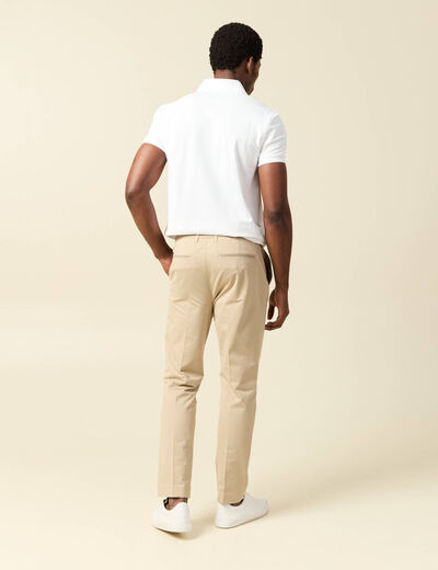 Pantalon chino stretch beige homme
