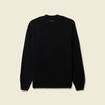 Pull manches longues col rond noir homme