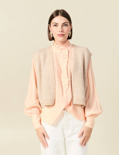 Gilet sans manches creme femme