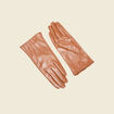 Gants en cuir marron foncé femme