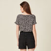 Chemise manches courtes noir femme