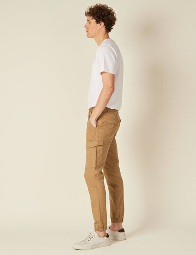 Pantalon cargo taille à cordon vert kaki homme