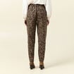 Pantalon slouchy taille haute beige femme