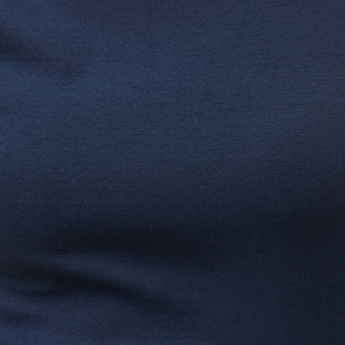 T-shirt ajust&eacute; col rond manches courtes bleu marine femme