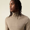 Pull manches longues taupe homme