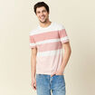 T-shirt manches courtes rose pastel homme