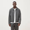 Blouson manches longues doubl&eacute; gris fonc&eacute; homme