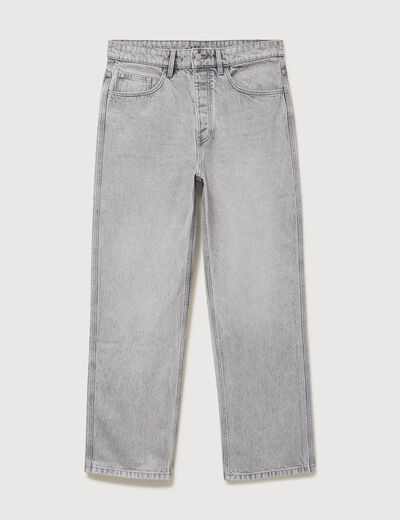 Jeans loose longueur 34 en coton denim gris clair homme
